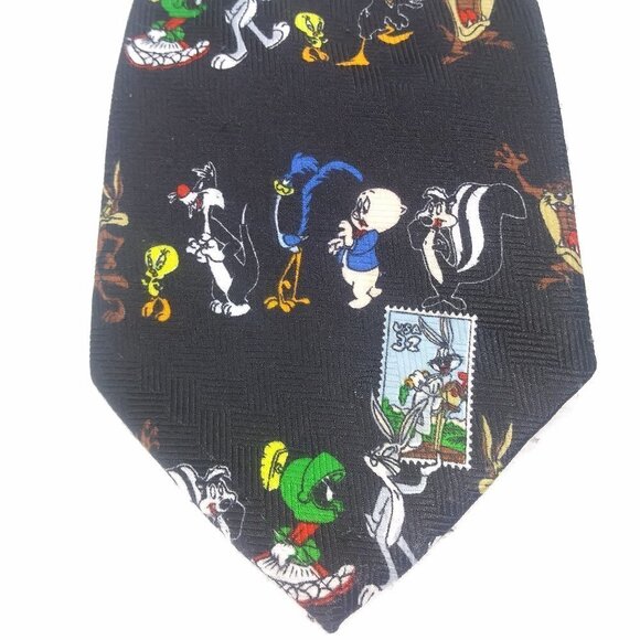 Vintage WB USPS Looney Tunes Stamp Collection Tie - Picture 2 of 8